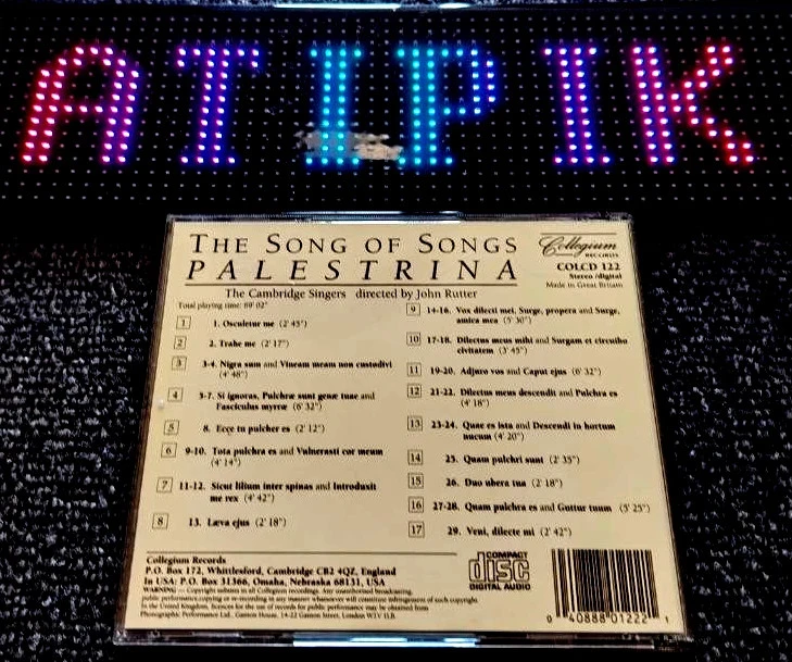 🎶 Palestrina - The Song Of Songs Door De Cambridge Singers & John Rutter – photo 2